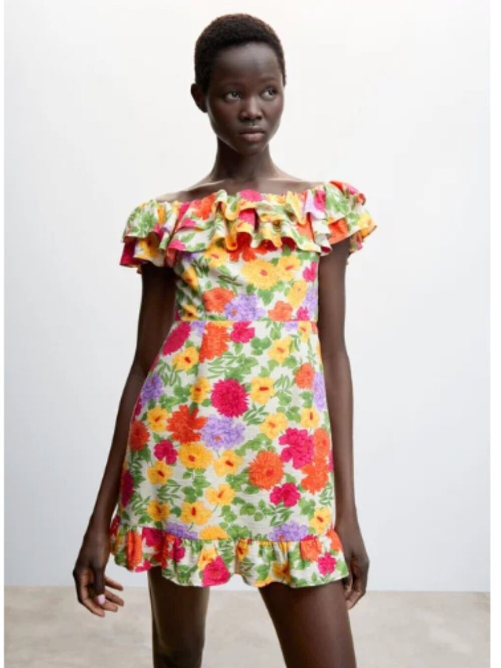 MANGO MNG Short Ruffled Dress